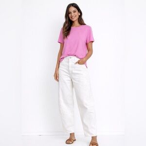 NWT Free People Driftwood Parker Barrel Jeans Patchwork Petunia Floral Sz 33‎ #2